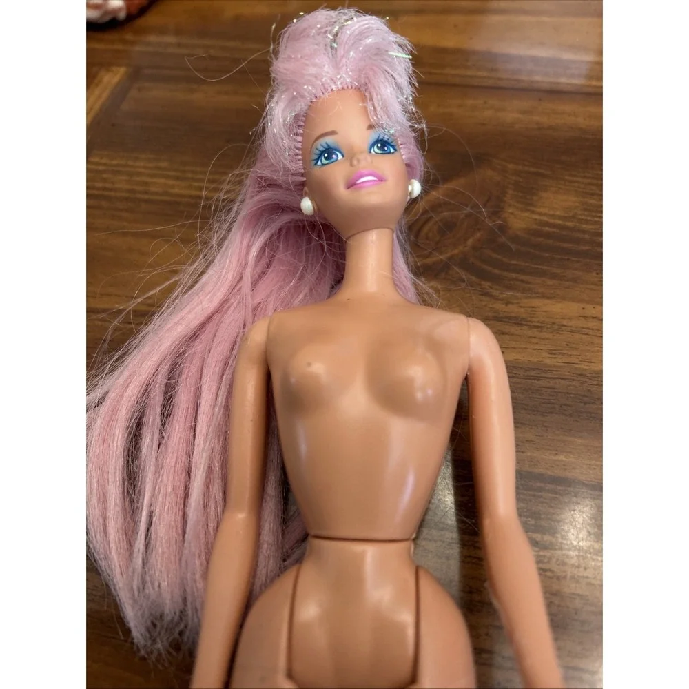 Barbie‎ Vintage 1976 Mattel Pink Long Hair Earrings
